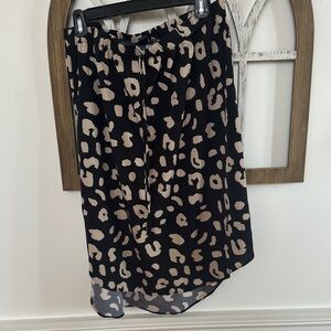 SHEIN Black and Tan Leopard A-Line Skirt